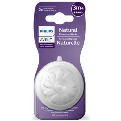 Lot de 2 tétines Natural 3.0 débit moyen 4 trous 3M+