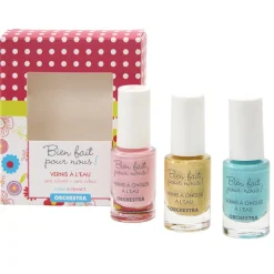 Lot de 3 vernis à ongles - Turquoise/Doré/Rose
