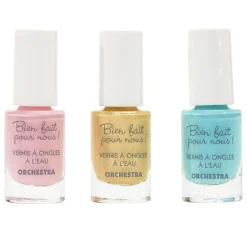 Lot de 3 vernis à ongles - Turquoise/Doré/Rose