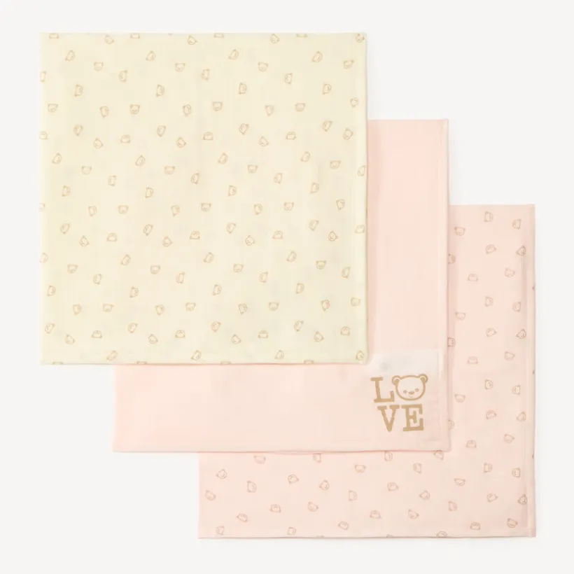 Lot 3 langes motifs ourson pour bébé fille