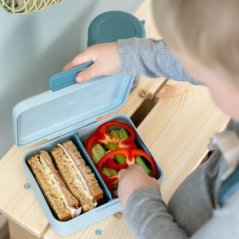 Lunchbox avec séparateur Tiny Farm bleu