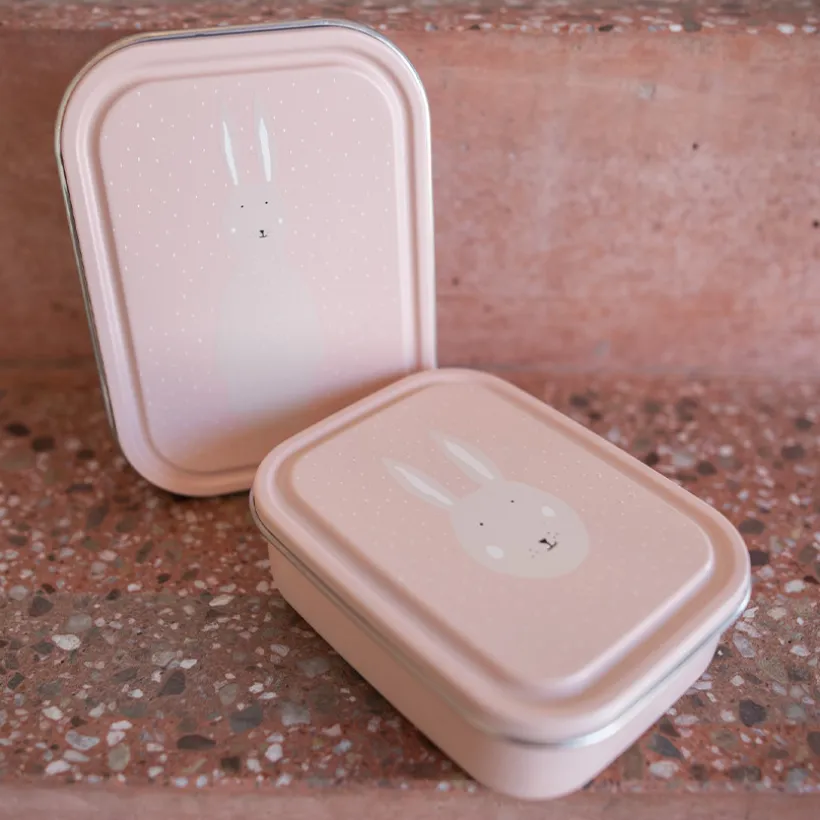 Lunchbox compartimentée en inox Mrs. Rabbit rose