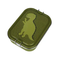 Lunchbox compartimentée en inox Mr. Dino vert