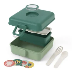Lunchbox personnalisable 850ml Snacky avec couverts Forest Vert