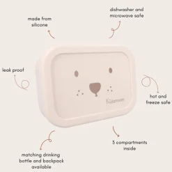 Lunchbox Silicone 3 compartiments Ours Sable
