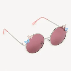 Lunettes de soleil rondes avec papillon fantaisie pour fille