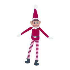 Lutin farceur de Noël 30cm Garçon rouge/rayé