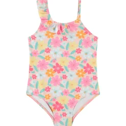 Maillot de bain 1 pièce imprimée fleurs pour fille
