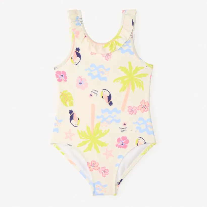 Maillot de bain 1 pièce imprimé fantaisie pour fille