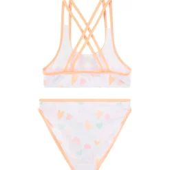 Maillot de bain 2 pièces en jersey imprimé coeurs pour fille