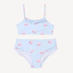 Maillot de bain 2 pièces motif cerise pour fille