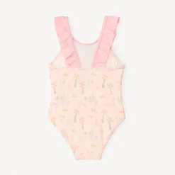 Maillot de bain 1 pièce à volants et imprimé fantaisie pour bébé fille