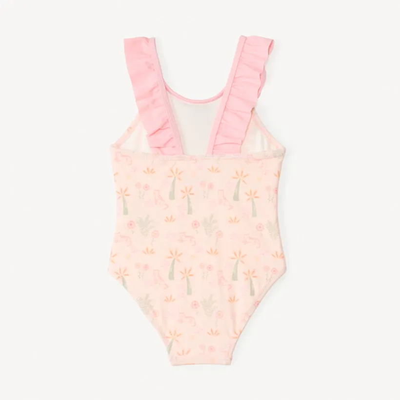 Maillot de bain 1 pièce à volants et imprimé fantaisie pour bébé fille
