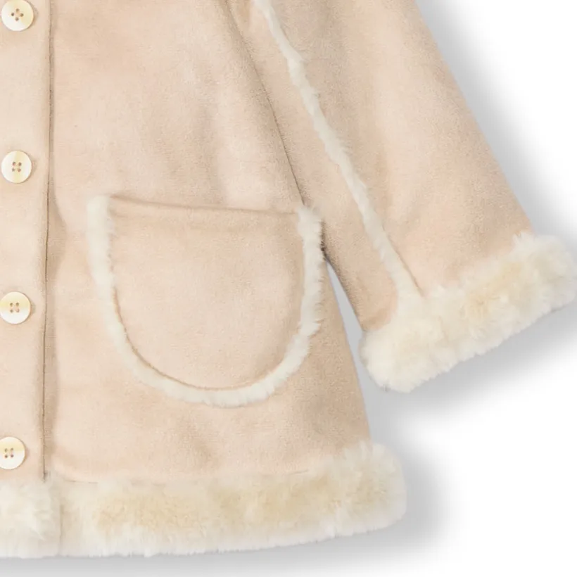 Manteau en suédine et sherpa effet fourrure pour bébé fille