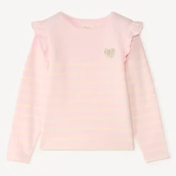 Marinière molletonnée à cœur brodé pour fille