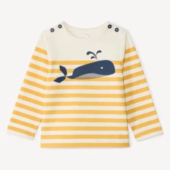 Marinière molleton print baleine pour bébé garçon
