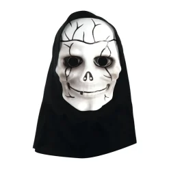 Masque de déguisement squelette avec cagoule noire