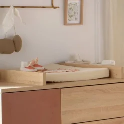 Matelas à langer + serviette éponge en double gaze Vanilla
