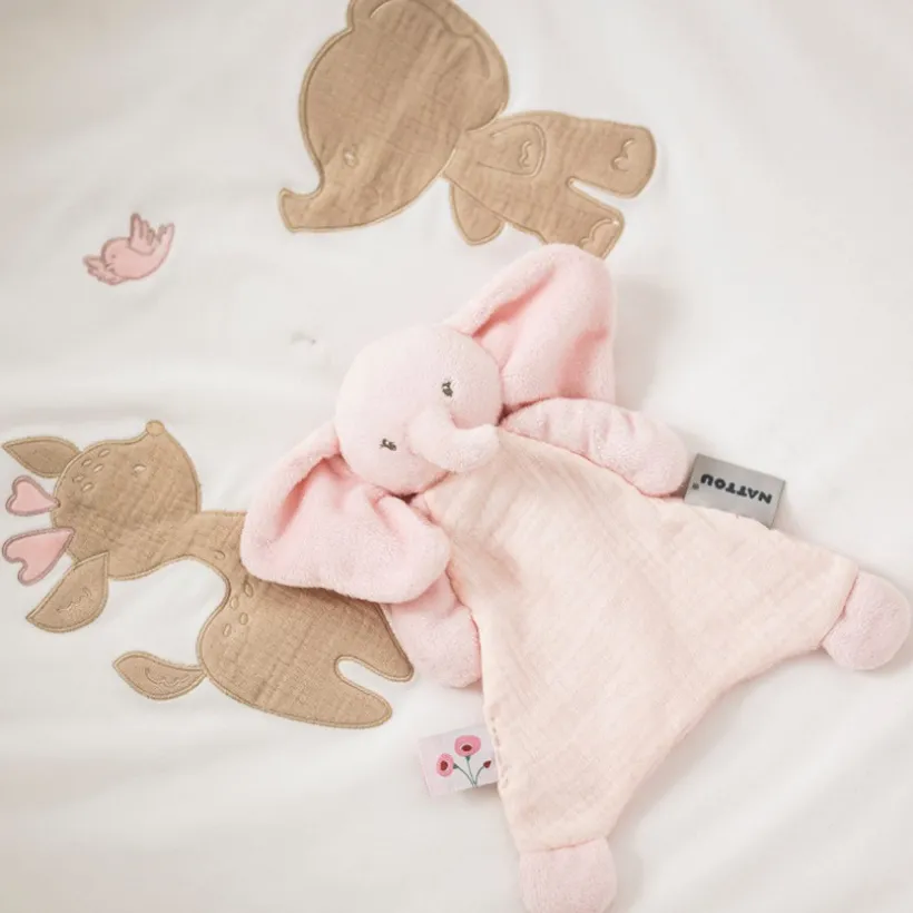 Mini doudou - Eléphant - Fanfan - Rose - 25x20 cm