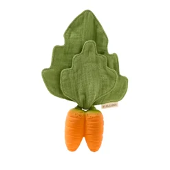 Mini doudou et jouet de dentition 2 en 1 Cathy la carotte