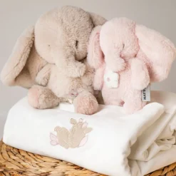 Mini peluche musicale éléphant - Fanfan - Rose - 20 cm