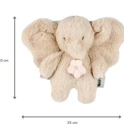 Mini peluche musicale éléphant - Fanfan - Sable - 20 cm
