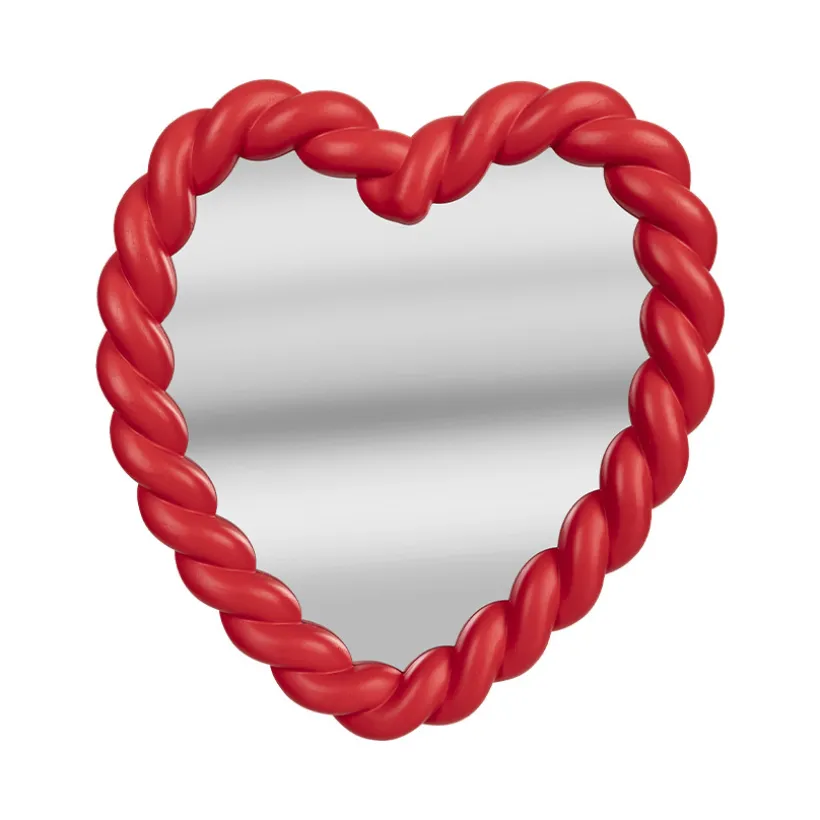 Miroir en forme de cœur torsadé 40 cm