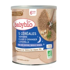 Mélange 5 céréales avec verveine, fleur d'oranger et camomille bio 6M+ 220g