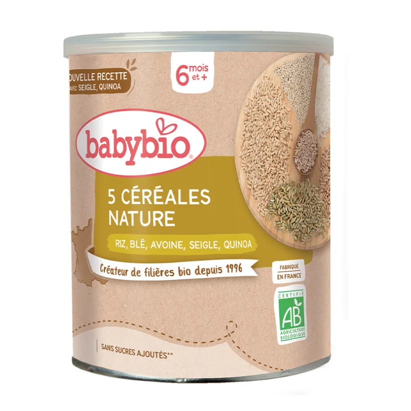 Mélange 5 céréales nature bio 6M+ 220g
