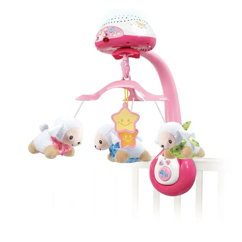 Mobile Lumi Compte Moutons - Rose