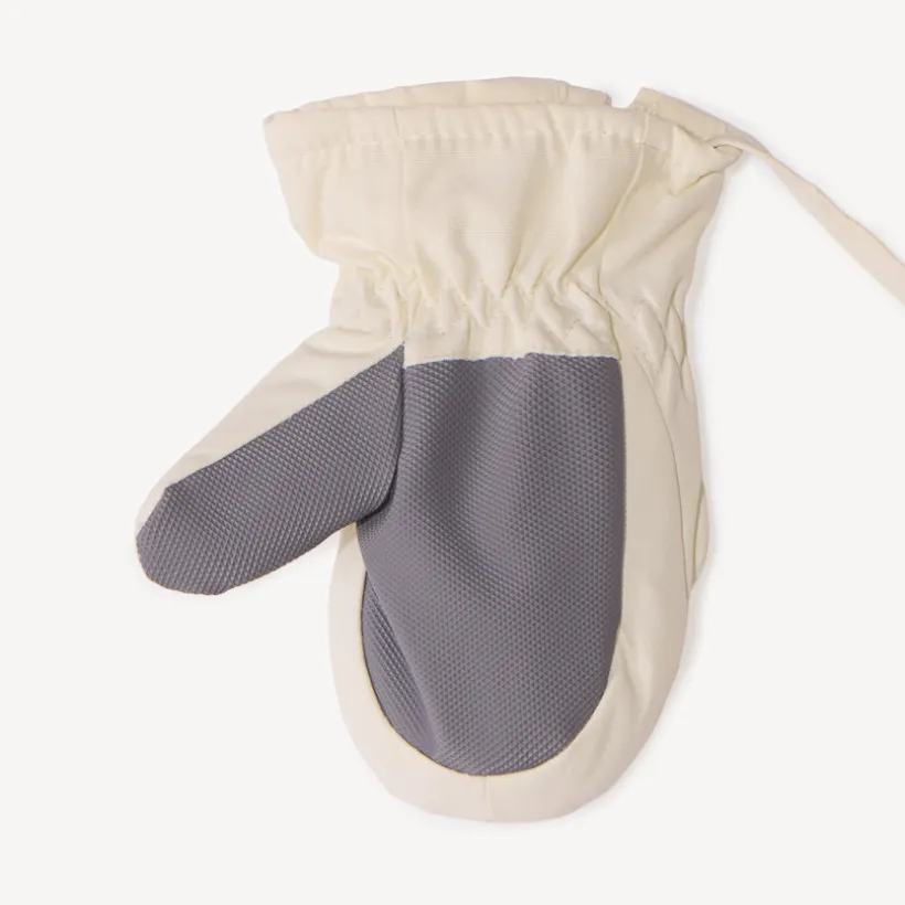Moufles en toile unie avec broderie pour bébé fille