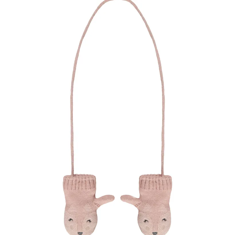 Moufles reliées motif animal pour bébé fille