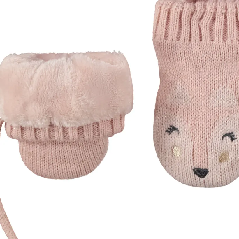 Moufles reliées motif animal pour bébé fille