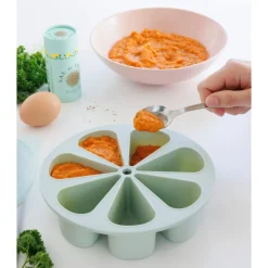 Moule de conservation multiportions 7 x 100ml en silicone vert