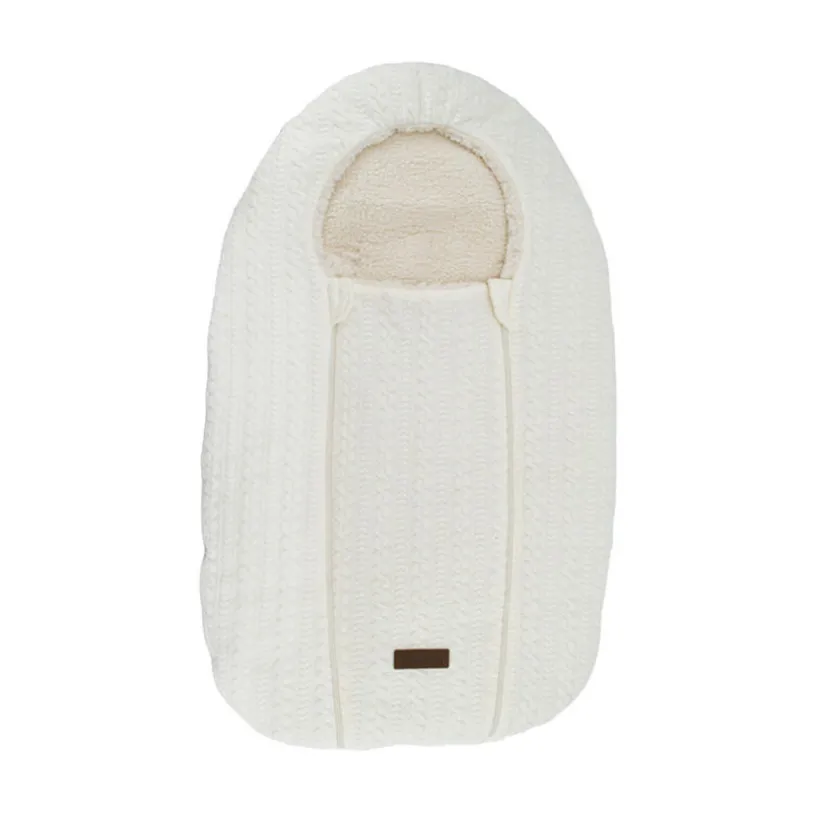 Nid d'ange aspect tricot et doublé sherpa 80 cm Boubou