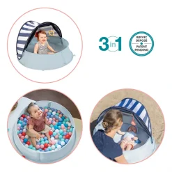 Nid 3-en-1 Aquani aire de jeux et piscine anti-UV - Marinière