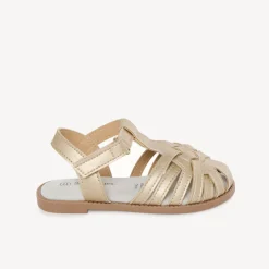 Nu-pieds doré tressé pour fille