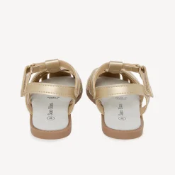Nu-pieds doré tressé pour fille