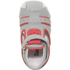 Nu-pieds en cuir à scratch avec empiècements contrastés