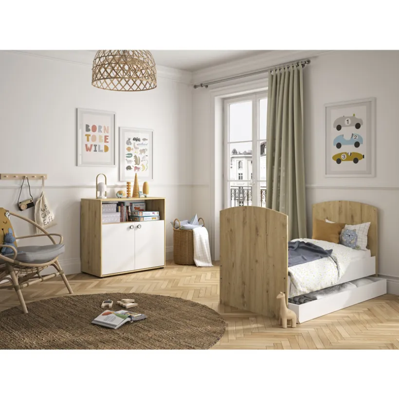 Option 2 pans pour lit Arthur 70 x 140 cm - Blanc