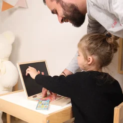 Ordinateur ardoise magnétique en bois