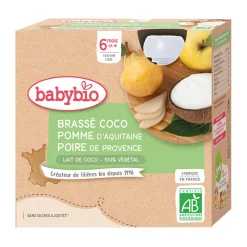 Pack de 4 gourdes brassé lait de coco pomme poire bio