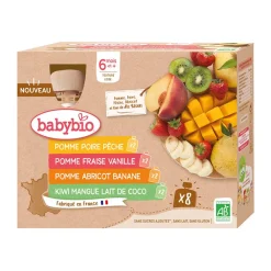 Pack de gourdes de fruits multiparfums 8 x 90 g