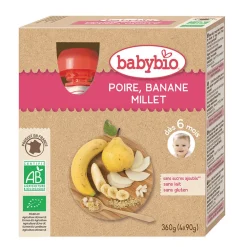 Pack de 4 gourdes poire banane bio