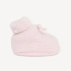 Paire de chaussons en tricot uni pour bébé fille
