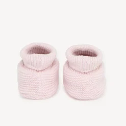 Paire de chaussons en tricot uni pour bébé fille
