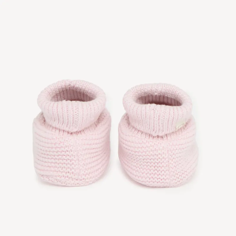 Paire de chaussons en tricot uni pour bébé fille