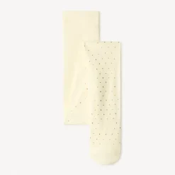 Paire de collants fins à pois dorés pour fille