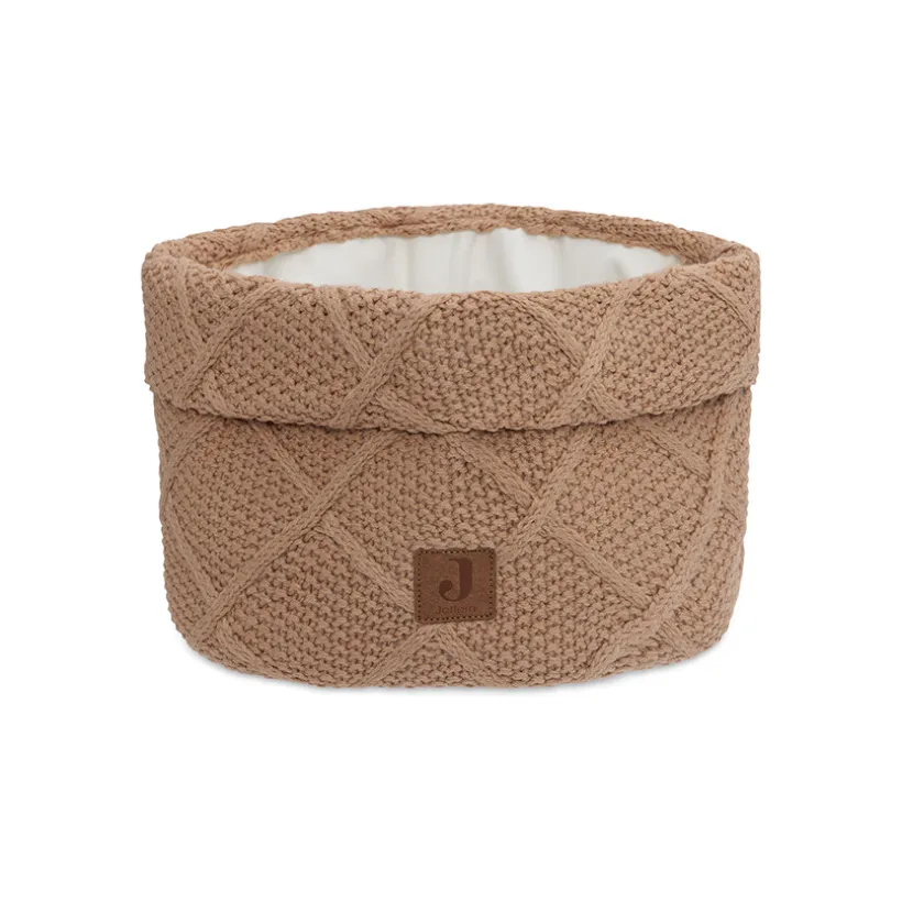 Panier de rangement en tricot Check Knit biscuit