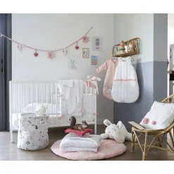 Panier de rangement en tricot imprimé lapins
